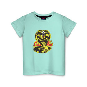 Детская футболка хлопок с принтом Cobra Kai в Белгороде, 100% хлопок | круглый вырез горловины, полуприлегающий силуэт, длина до линии бедер | cobra | змея | кобра