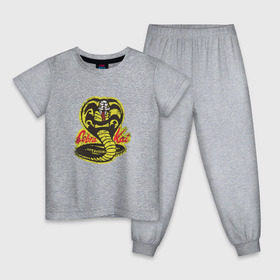 Детская пижама хлопок с принтом Cobra Kai в Белгороде, 100% хлопок |  брюки и футболка прямого кроя, без карманов, на брюках мягкая резинка на поясе и по низу штанин
 | Тематика изображения на принте: cobra | змея | кобра