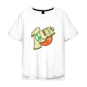 Мужская футболка хлопок Oversize с принтом 1up в Белгороде, 100% хлопок | свободный крой, круглый ворот, “спинка” длиннее передней части | nintendo | марио | нинтендо