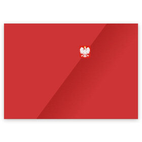 Поздравительная открытка с принтом Польша форма гостевая 2018 в Белгороде, 100% бумага | плотность бумаги 280 г/м2, матовая, на обратной стороне линовка и место для марки
 | Тематика изображения на принте: 
