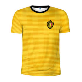 Мужская футболка 3D спортивная с принтом Сборная Бельгии Away 2018 в Белгороде, 100% полиэстер с улучшенными характеристиками | приталенный силуэт, круглая горловина, широкие плечи, сужается к линии бедра | 