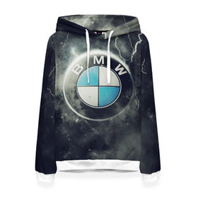 Женская толстовка 3D с принтом Логотип BMW в Белгороде, 100% полиэстер  | двухслойный капюшон со шнурком для регулировки, мягкие манжеты на рукавах и по низу толстовки, спереди карман-кенгуру с мягким внутренним слоем. | logo bmw | бмв | логотип bmw | логотип бмв