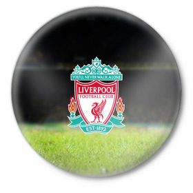 Значок с принтом LIVERPOOL в Белгороде,  металл | круглая форма, металлическая застежка в виде булавки | football | soccer | ливерпуль