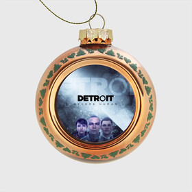 Стеклянный ёлочный шар с принтом Detroit become human в Белгороде, Стекло | Диаметр: 80 мм | Тематика изображения на принте: dbh | detroit | gamer