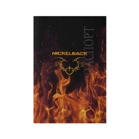 Обложка для паспорта матовая кожа с принтом Nickelback в Белгороде, натуральная матовая кожа | размер 19,3 х 13,7 см; прозрачные пластиковые крепления | nickelback | никелбек | никл бек
