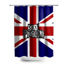 Штора 3D для ванной с принтом Sex Pistols в Белгороде, 100% полиэстер | плотность материала — 100 г/м2. Стандартный размер — 146 см х 180 см. По верхнему краю — пластиковые люверсы для креплений. В комплекте 10 пластиковых колец | англия | британия | панк | флаг