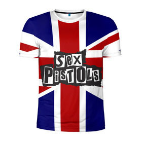 Мужская футболка 3D спортивная с принтом Sex Pistols в Белгороде, 100% полиэстер с улучшенными характеристиками | приталенный силуэт, круглая горловина, широкие плечи, сужается к линии бедра | англия | британия | панк | флаг