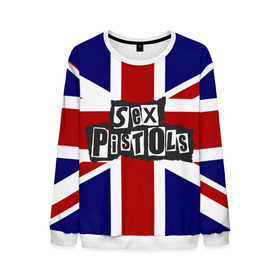 Мужской свитшот 3D с принтом Sex Pistols в Белгороде, 100% полиэстер с мягким внутренним слоем | круглый вырез горловины, мягкая резинка на манжетах и поясе, свободная посадка по фигуре | англия | британия | панк | флаг