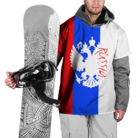 Накидка на куртку 3D с принтом Russia в Белгороде, 100% полиэстер |  | rus | вертикальный | герб | россия | рф | триколор