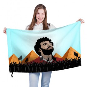 Флаг 3D с принтом Salah Egypt в Белгороде, 100% полиэстер | плотность ткани — 95 г/м2, размер — 67 х 109 см. Принт наносится с одной стороны | liverpool | mohamed | mohammed | salah | ливерпуль | мохамед | мохаммед | салах