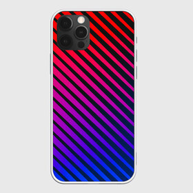 Чехол для iPhone 12 Pro Max с принтом Градиентные линии в Белгороде, Силикон |  | абстракция | градиент | красный | линии | полосы | синий | темный | цвет