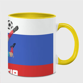 Кружка 3D с принтом Футбол Россия в Белгороде, керамика | ёмкость 330 мл | Тематика изображения на принте: мяч | триколор | флаг | футболист