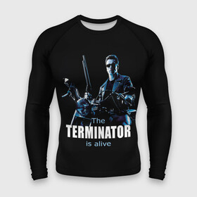 Мужской рашгард 3D с принтом Terminator alive в Белгороде,  |  | Тематика изображения на принте: arnold schwarzenegger | арнольд шварценеггер | киборг | кино | терминатор