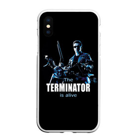 Чехол для iPhone XS Max матовый с принтом Terminator alive в Белгороде, Силикон | Область печати: задняя сторона чехла, без боковых панелей | arnold schwarzenegger | арнольд шварценеггер | киборг | кино | терминатор