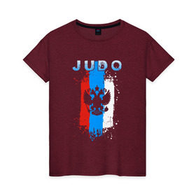 Женская футболка хлопок с принтом Judo в Белгороде, 100% хлопок | прямой крой, круглый вырез горловины, длина до линии бедер, слегка спущенное плечо | judo | sport | дзюдо | дзюдоист | спорт