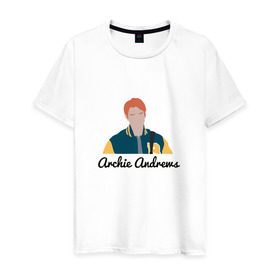 Мужская футболка хлопок с принтом Archie (Riverdale) в Белгороде, 100% хлопок | прямой крой, круглый вырез горловины, длина до линии бедер, слегка спущенное плечо. | pops chocklit shoppe | riverdale | southside | southside serpents graffiti | vixens | ривердэйл