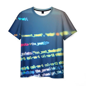 Мужская футболка 3D с принтом Программирование в Белгороде, 100% полиэфир | прямой крой, круглый вырез горловины, длина до линии бедер | c++ | html | php | код | компьютеры | программист | технологии | хакер | цифры