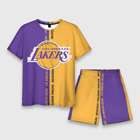 Мужской костюм с шортами 3D с принтом Los angeles lakers. NBA в Белгороде,  |  | basketbal | basketball | la | lakers | los angeles | los angeles lakers | national | nba | анжелес | баскетбол | лос анджелес | лэйкерс | национальная бескетбольная ассоциация | нба | онил | шакил