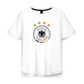 Мужская футболка хлопок Oversize с принтом Сборная Германии в Белгороде, 100% хлопок | свободный крой, круглый ворот, “спинка” длиннее передней части | сборная германии | футбол | чемпионат мира