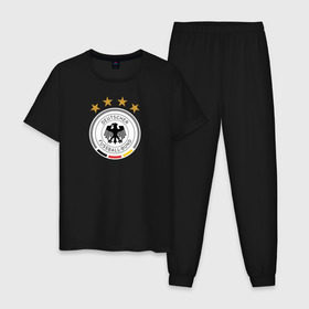 Мужская пижама хлопок с принтом Сборная Германии в Белгороде, 100% хлопок | брюки и футболка прямого кроя, без карманов, на брюках мягкая резинка на поясе и по низу штанин
 | Тематика изображения на принте: сборная германии | футбол | чемпионат мира