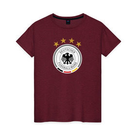 Женская футболка хлопок с принтом Сборная Германии в Белгороде, 100% хлопок | прямой крой, круглый вырез горловины, длина до линии бедер, слегка спущенное плечо | сборная германии | футбол | чемпионат мира