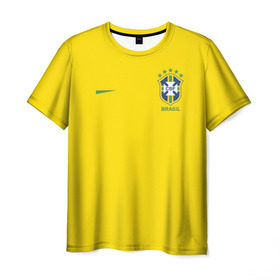 Мужская футболка 3D с принтом Сборная Бразилии в Белгороде, 100% полиэфир | прямой крой, круглый вырез горловины, длина до линии бедер | Тематика изображения на принте: brasil | brazilian | footbal | national | soccer | time | бразилии | бразилия | национальная | по | сборная | футбол | футболу