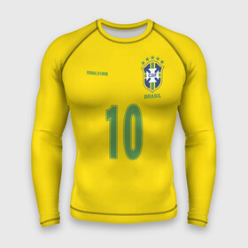 Мужской рашгард 3D с принтом Роналдиньо в Белгороде,  |  | brasil | brazilian | footbal | national | ronaldinho | soccer | time | бразилии | бразилия | национальная | по | роналдиньо | рональдиньо | сборная | футбол | футболу