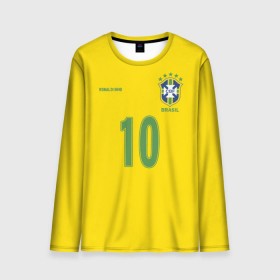 Мужской лонгслив 3D с принтом Роналдиньо в Белгороде, 100% полиэстер | длинные рукава, круглый вырез горловины, полуприлегающий силуэт | brasil | brazilian | footbal | national | ronaldinho | soccer | time | бразилии | бразилия | национальная | по | роналдиньо | рональдиньо | сборная | футбол | футболу