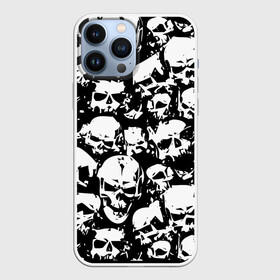 Чехол для iPhone 13 Pro Max с принтом черепа в Белгороде,  |  | Тематика изображения на принте: skull | паттерн | черно белый