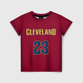 Детская футболка 3D с принтом Cleveland Cavaliers форма LeBron James в Белгороде, 100% гипоаллергенный полиэфир | прямой крой, круглый вырез горловины, длина до линии бедер, чуть спущенное плечо, ткань немного тянется | 