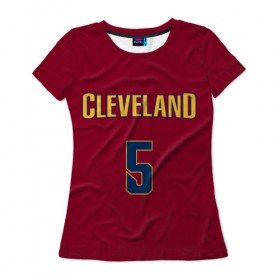 Женская футболка 3D с принтом Cleveland Cavaliers форма Smith JR в Белгороде, 100% полиэфир ( синтетическое хлопкоподобное полотно) | прямой крой, круглый вырез горловины, длина до линии бедер | 