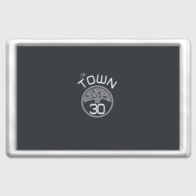 Магнит 45*70 с принтом Stephen Curry форма GSW Town в Белгороде, Пластик | Размер: 78*52 мм; Размер печати: 70*45 | Тематика изображения на принте: 