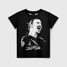 Детская футболка 3D с принтом Zlatan Ibrahimovic в Белгороде, 100% гипоаллергенный полиэфир | прямой крой, круглый вырез горловины, длина до линии бедер, чуть спущенное плечо, ткань немного тянется | football | златан ибрагимович | игрок | сборная швеции | футбол | футболист