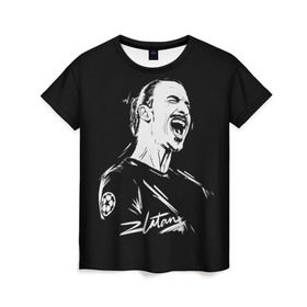 Женская футболка 3D с принтом Zlatan Ibrahimovic в Белгороде, 100% полиэфир ( синтетическое хлопкоподобное полотно) | прямой крой, круглый вырез горловины, длина до линии бедер | football | златан ибрагимович | игрок | сборная швеции | футбол | футболист