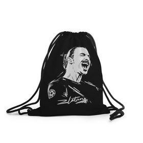 Рюкзак-мешок 3D с принтом Zlatan Ibrahimovic в Белгороде, 100% полиэстер | плотность ткани — 200 г/м2, размер — 35 х 45 см; лямки — толстые шнурки, застежка на шнуровке, без карманов и подкладки | football | златан ибрагимович | игрок | сборная швеции | футбол | футболист