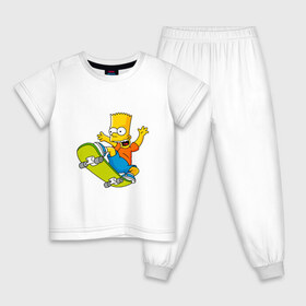 Детская пижама хлопок с принтом Bart Simpson в Белгороде, 100% хлопок |  брюки и футболка прямого кроя, без карманов, на брюках мягкая резинка на поясе и по низу штанин
 | bart | family | homer | lisa | school | simpsons | springfield | анимация | барт | гомер | желтый | комедия | лентяй | лиза | мардж | мульт | мультфильм | мэгги | отец | пончик | ребенок | родители | семья | сериал | симпсоны | смех