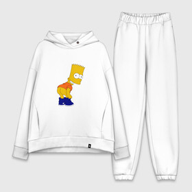 Женский костюм хлопок Oversize с принтом Барт в Белгороде,  |  | bart | family | homer | lisa | school | simpsons | springfield | анимация | барт | гомер | желтый | комедия | лентяй | лиза | мардж | мульт | мультфильм | мэгги | отец | пончик | ребенок | родители | семья | сериал | симпсоны | смех