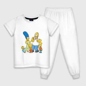 Детская пижама хлопок с принтом Симпсоны в Белгороде, 100% хлопок |  брюки и футболка прямого кроя, без карманов, на брюках мягкая резинка на поясе и по низу штанин
 | bart | family | homer | lisa | school | simpsons | springfield | анимация | барт | гомер | желтый | комедия | лентяй | лиза | мардж | мульт | мультфильм | мэгги | отец | пончик | ребенок | родители | семья | сериал | симпсоны | смех