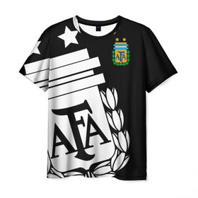 Мужская футболка 3D с принтом Argentina Exclusive в Белгороде, 100% полиэфир | прямой крой, круглый вырез горловины, длина до линии бедер | аргентина | аргентины | месси | мира | сборная | форма | чемпионат