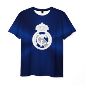 Мужская футболка 3D с принтом Real Madrid в Белгороде, 100% полиэфир | прямой крой, круглый вырез горловины, длина до линии бедер | Тематика изображения на принте: football | logo | real madrid | spain | sport | арт | испания | лига | лого | реал | спорт | текстура | фк | футбол | футбольный клуб | эмблема