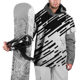 Накидка на куртку 3D с принтом HEXAGON - Black and White в Белгороде, 100% полиэстер |  | Тематика изображения на принте: 