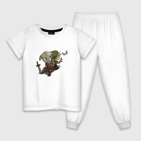 Детская пижама хлопок с принтом Skyim-Legend of Zelda в Белгороде, 100% хлопок |  брюки и футболка прямого кроя, без карманов, на брюках мягкая резинка на поясе и по низу штанин
 | Тематика изображения на принте: legend of zelda | довакин | зельда | линк | скайрим