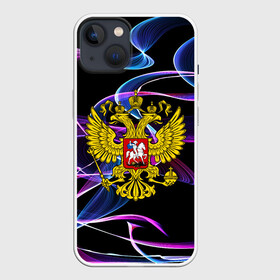 Чехол для iPhone 13 с принтом RUSSIA в Белгороде,  |  | abstraction | grunge | russia | sport | абстракция | герб | краска | русский | символика рф | спорт | спортивный | триколор | униформа | форма | я русский