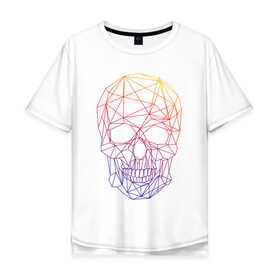 Мужская футболка хлопок Oversize с принтом The Skull (Fade) в Белгороде, 100% хлопок | свободный крой, круглый ворот, “спинка” длиннее передней части | 0x000000123 | fade | skull | градиент | лето | череп