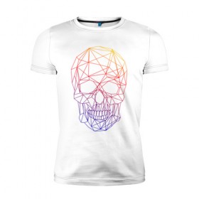 Мужская футболка премиум с принтом The Skull (Fade) в Белгороде, 92% хлопок, 8% лайкра | приталенный силуэт, круглый вырез ворота, длина до линии бедра, короткий рукав | 0x000000123 | fade | skull | градиент | лето | череп