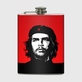 Фляга с принтом Che Guevara в Белгороде, металлический корпус | емкость 0,22 л, размер 125 х 94 мм. Виниловая наклейка запечатывается полностью | 