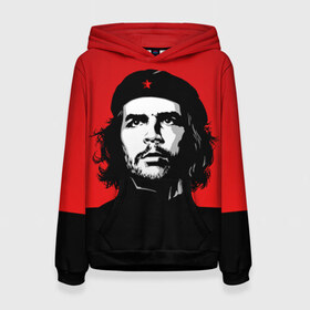 Женская толстовка 3D с принтом Che Guevara в Белгороде, 100% полиэстер  | двухслойный капюшон со шнурком для регулировки, мягкие манжеты на рукавах и по низу толстовки, спереди карман-кенгуру с мягким внутренним слоем. | 