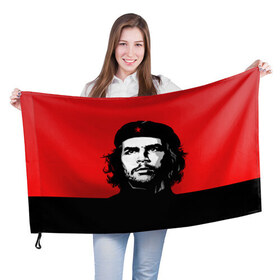 Флаг 3D с принтом Che Guevara в Белгороде, 100% полиэстер | плотность ткани — 95 г/м2, размер — 67 х 109 см. Принт наносится с одной стороны | 