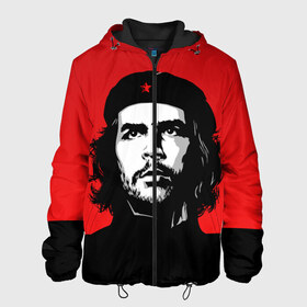 Мужская куртка 3D с принтом Che Guevara в Белгороде, ткань верха — 100% полиэстер, подклад — флис | прямой крой, подол и капюшон оформлены резинкой с фиксаторами, два кармана без застежек по бокам, один большой потайной карман на груди. Карман на груди застегивается на липучку | 