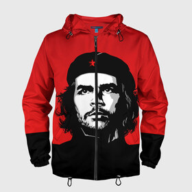 Мужская ветровка 3D с принтом Che Guevara в Белгороде, 100% полиэстер | подол и капюшон оформлены резинкой с фиксаторами, два кармана без застежек по бокам, один потайной карман на груди | Тематика изображения на принте: 